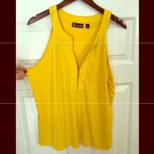 Bright yellow top with zipper!
